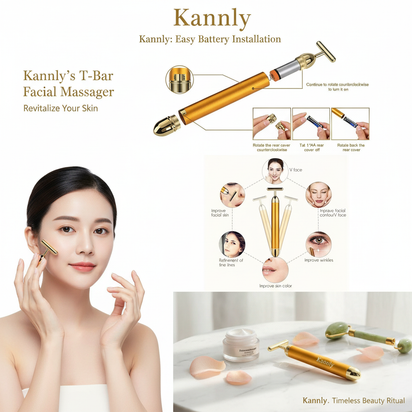 24K Gold Energy Beauty Bar Electric Facial Massage Roller