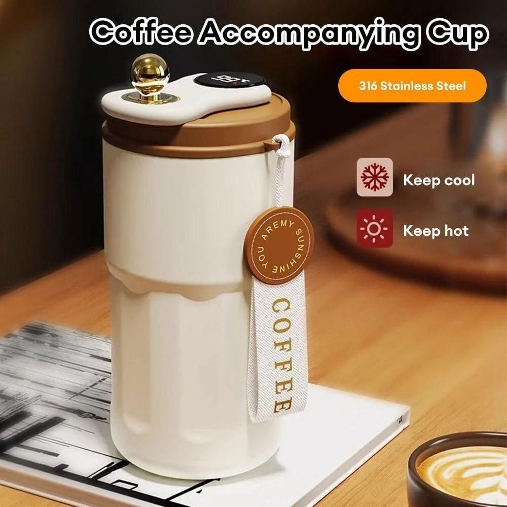 Smart Temperature Display Coffee Mug - 500ml Stainless Steel Hot & Cold Flask