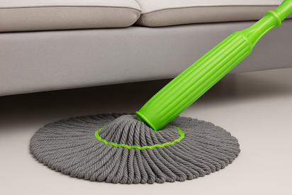 Self-Twisting 360° Water Rotating Mop – Microfiber Cleaning Mop with Steel Handle