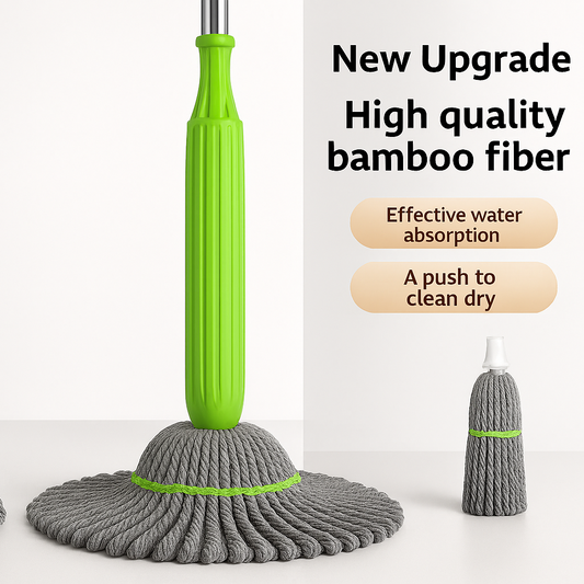 Self-Twisting 360° Water Rotating Mop – Microfiber Cleaning Mop with Steel Handle