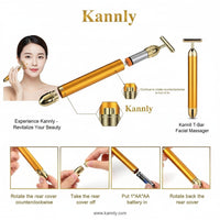24K Gold Energy Beauty Bar Electric Facial Massage Roller