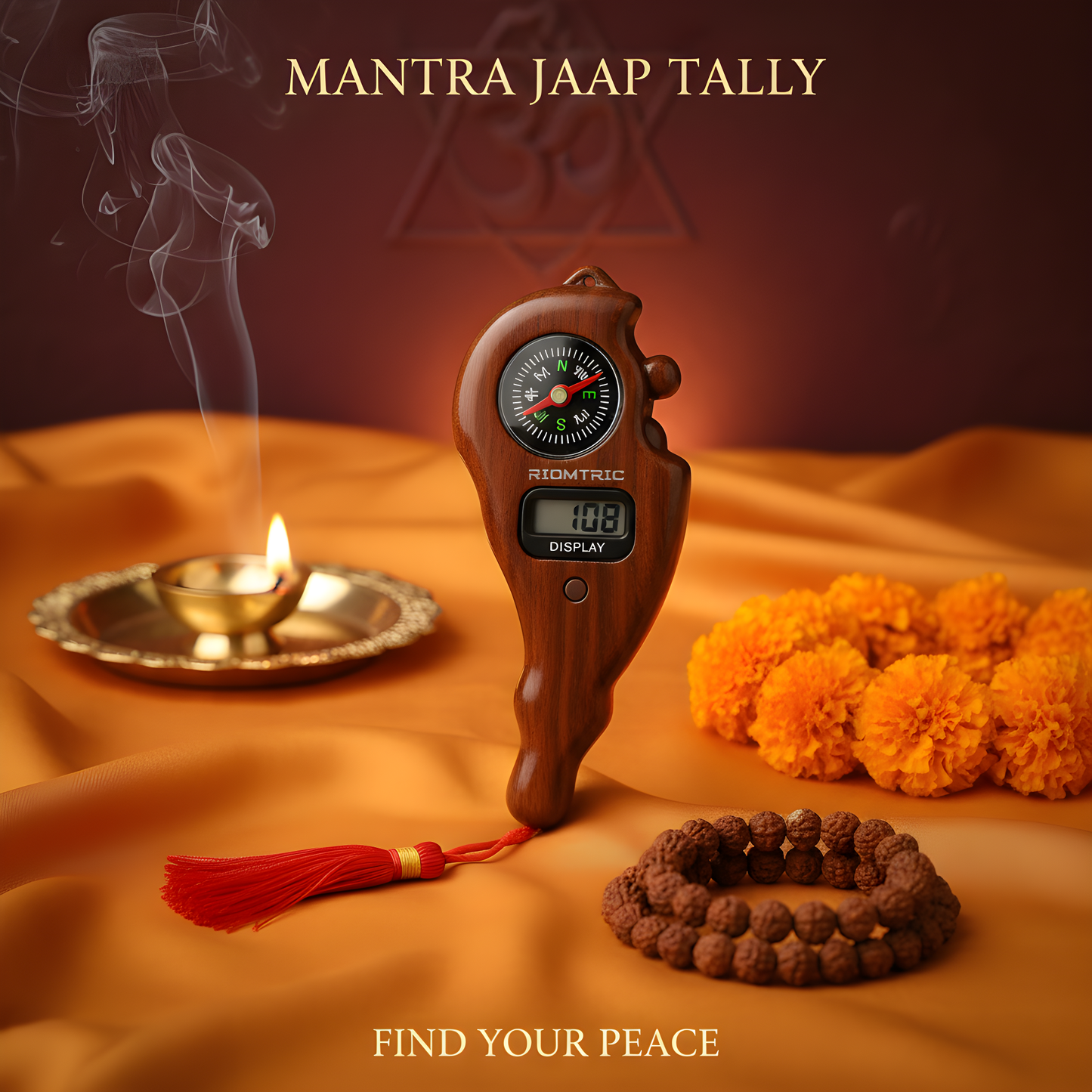 🕉️ Electronic Mantra Jaap Finger Counter with Compass | Spiritual Jap Mala Alternative 🙏
