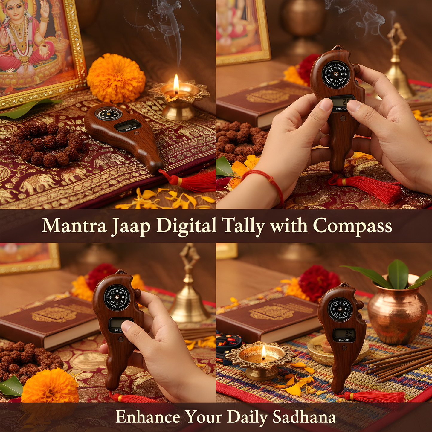 🕉️ Electronic Mantra Jaap Finger Counter with Compass | Spiritual Jap Mala Alternative 🙏