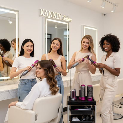 5 in 1 Multifunctional Hair Dryer Styling Tool, Detachable 5-in-1 Multi-Head Hot Air Comb, The Negative Ion Automatic Suction Hair Curler