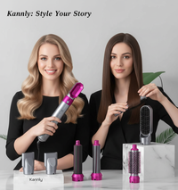 5 in 1 Multifunctional Hair Dryer Styling Tool, Detachable 5-in-1 Multi-Head Hot Air Comb, The Negative Ion Automatic Suction Hair Curler