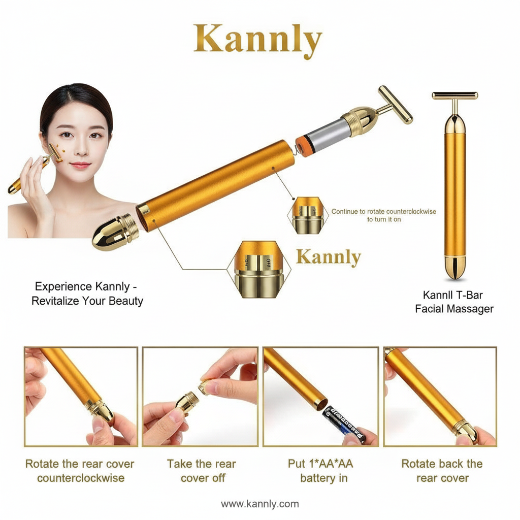 24K Gold Electric Facial Massage Beauty Bar