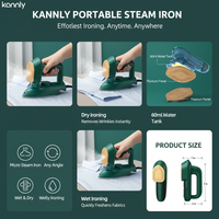 2-in-1 Portable Travel Steamer & Mini Iron – Handheld Dry & Wet Ironing for Clothes, Compact for Home & Travel