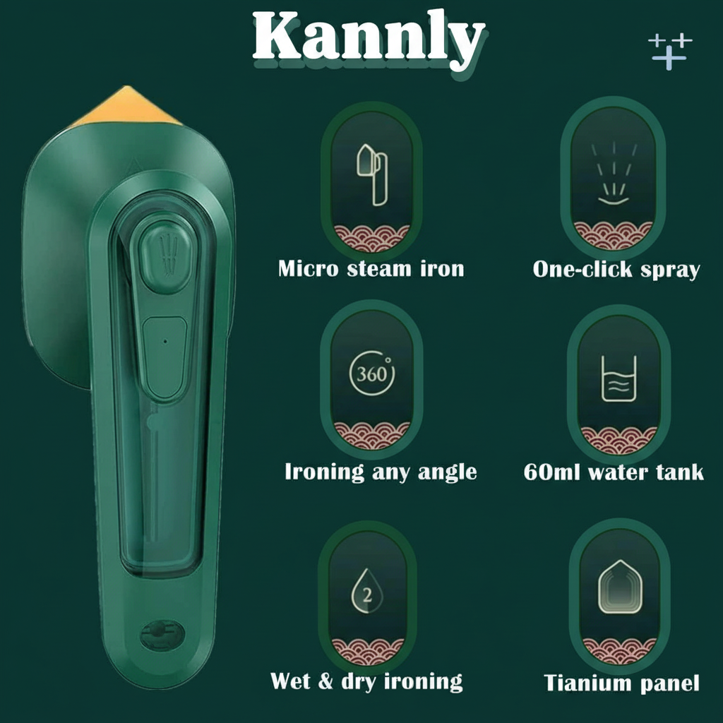 2-in-1 Portable Travel Steamer & Mini Iron – Handheld Dry & Wet Ironing for Clothes, Compact for Home & Travel