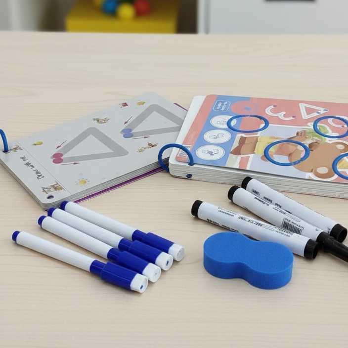 Reusable Tracing Line Practice Book for Kids – Erasable, Reusable Writing Workbook for Early Learning