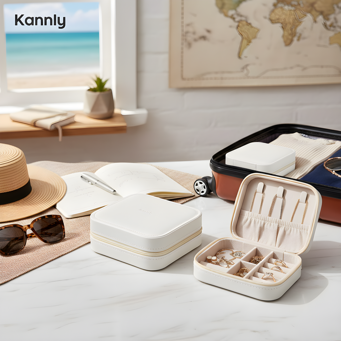 Makeup & Jewelry Box with LED Mirror